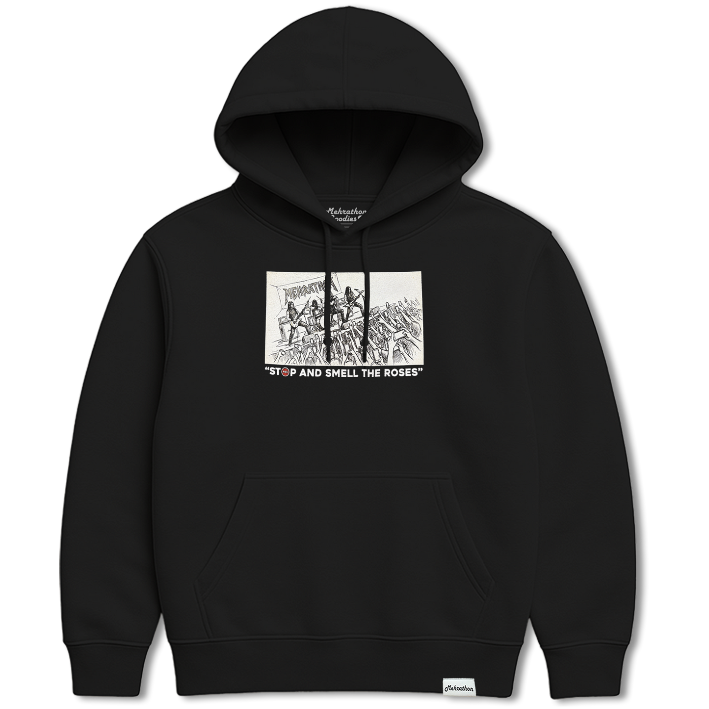 SMELL THE ROSES HOODY BLACK