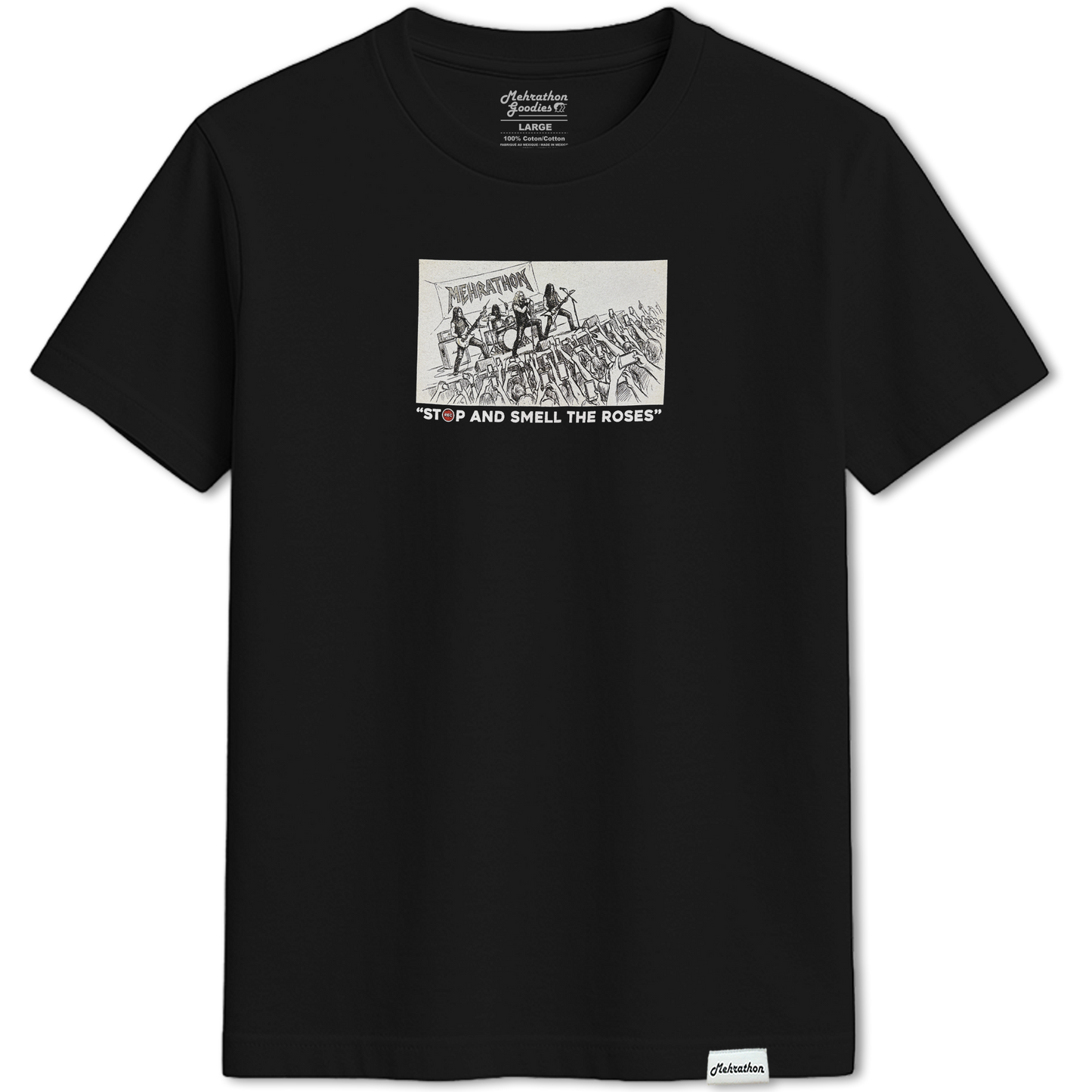 SMELL THE ROSES TEE BLACK