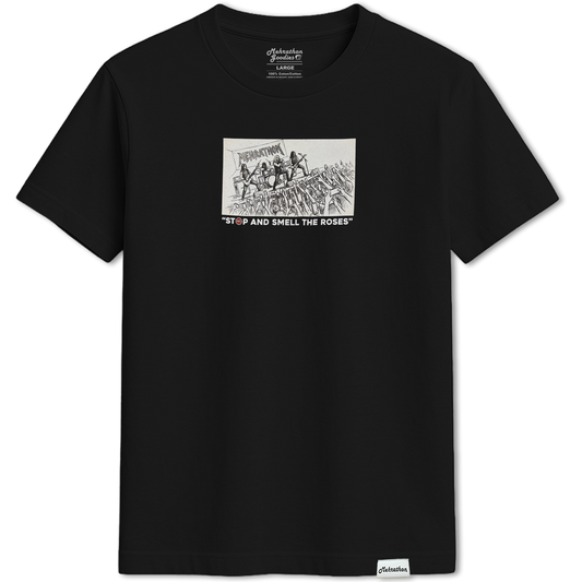 SMELL THE ROSES TEE BLACK